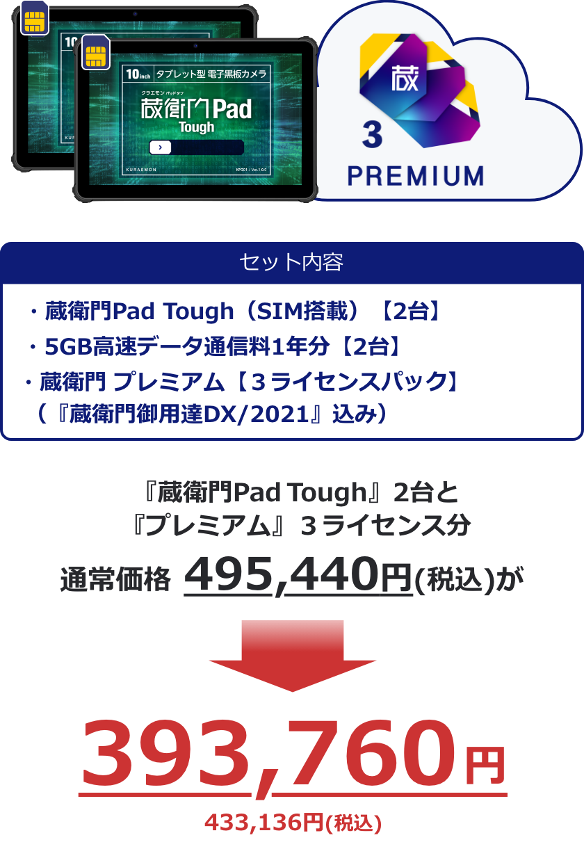 蔵衛門Pad Tough 2台セットのセット内容