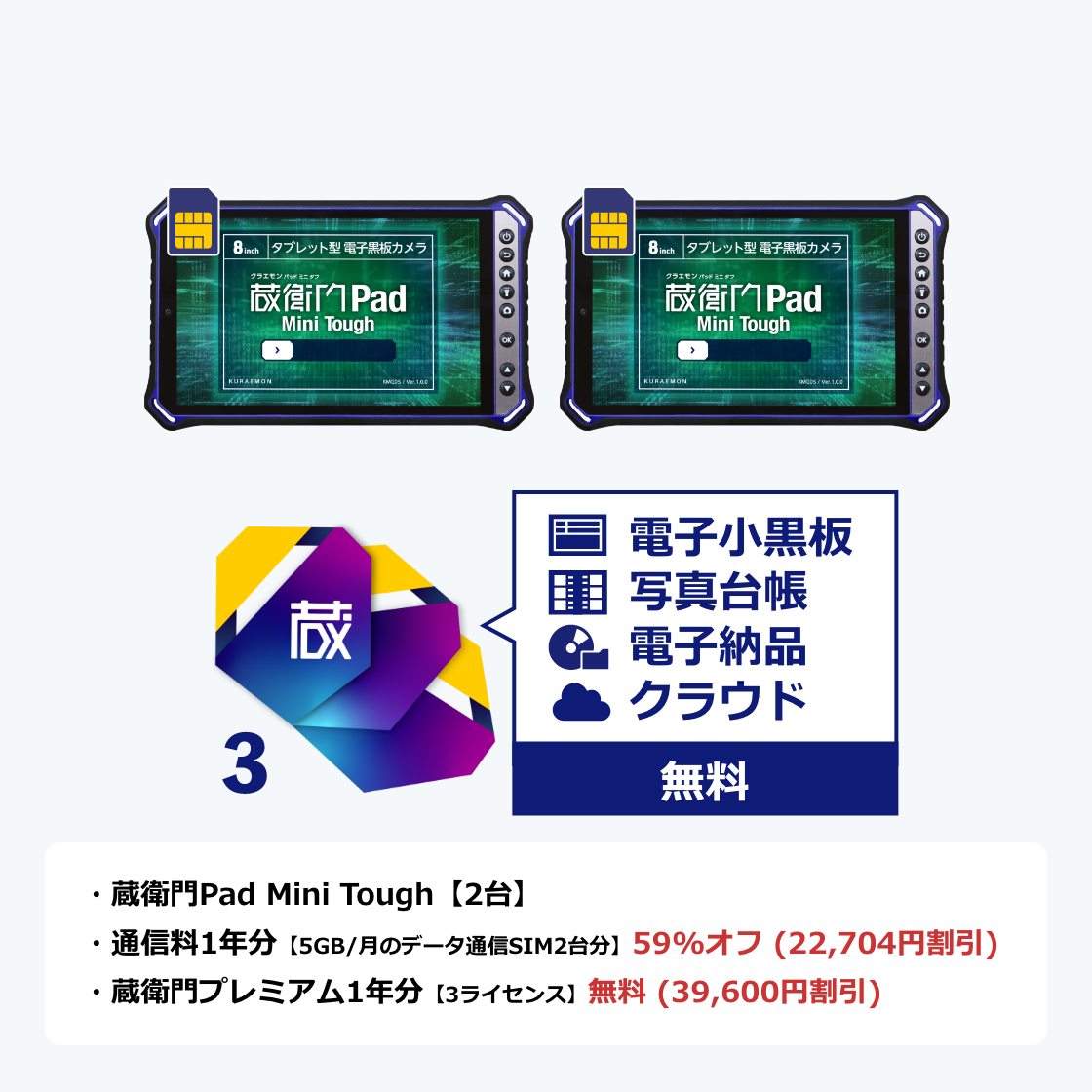 蔵衛門Pad Mini Tough　2台セットの画像　